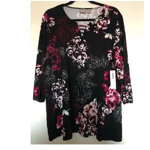 Chico’s Floral Print Blouse, NWT